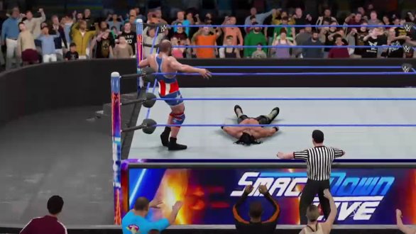 OfficialGGE_'s tweet photo. @GGESethrollins gets the win and after the match he is attacked by Kurt Angle! https://t.co/PxvCME66ne