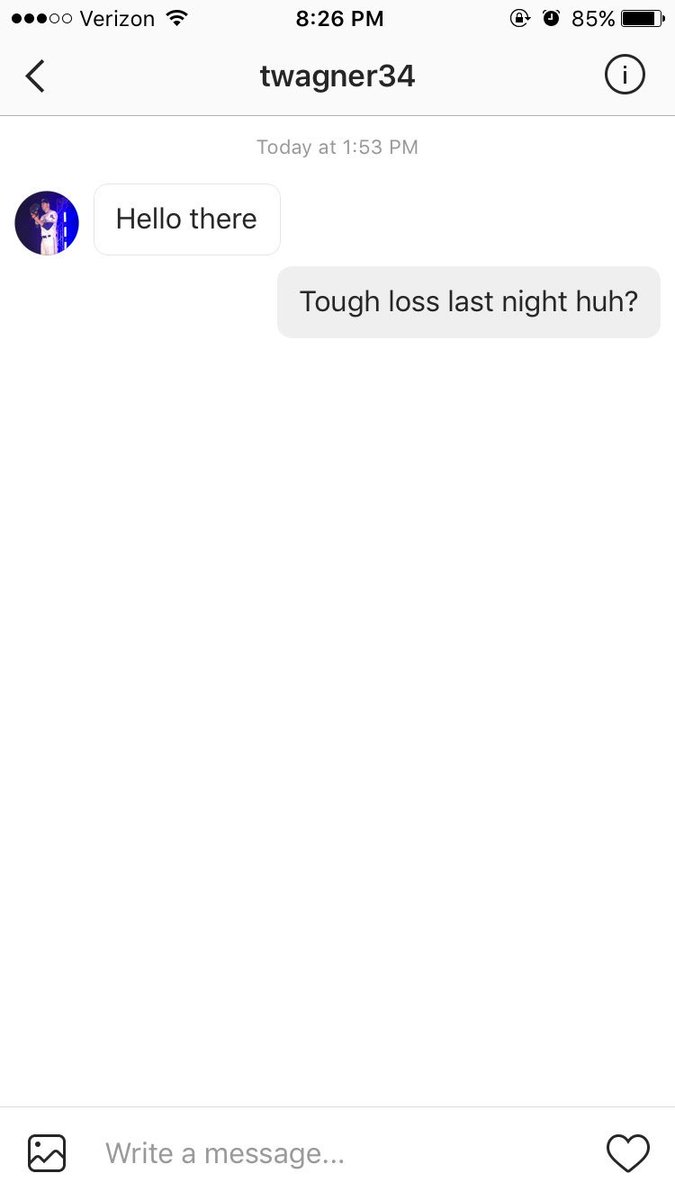 kara_simon4's tweet photo. When an MLB baseball player DMs you but you're an Indian's fan so you roast him instead 💙❤️ https://t.co/niV3vwUhTP