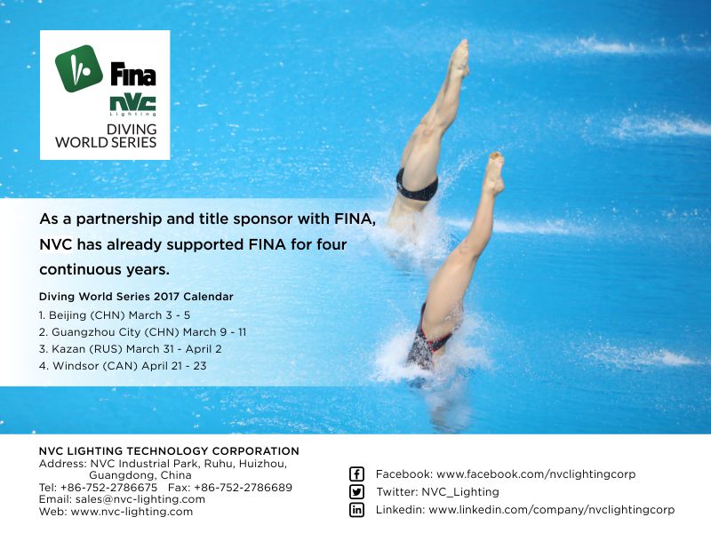 #FINA/NVC Lighting Diving World Series is in action! Please don't miss the last leg of Windsor(CAN) in April 21-23 @fina1908 <a href="/NVC_Lighting/">NVC Lighting</a>