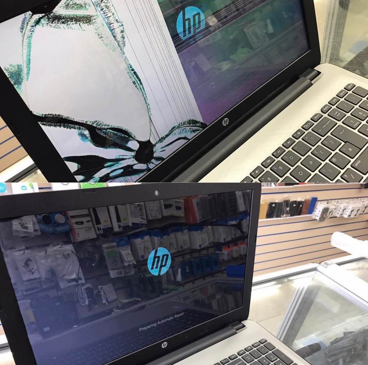 fixspotcomputer's tweet photo. Screen replacement on HP laptop. #hp #screenreplacement #laptoprepair #computerrepair #fixspotcomputer https://t.co/Q77ZsNQQjc