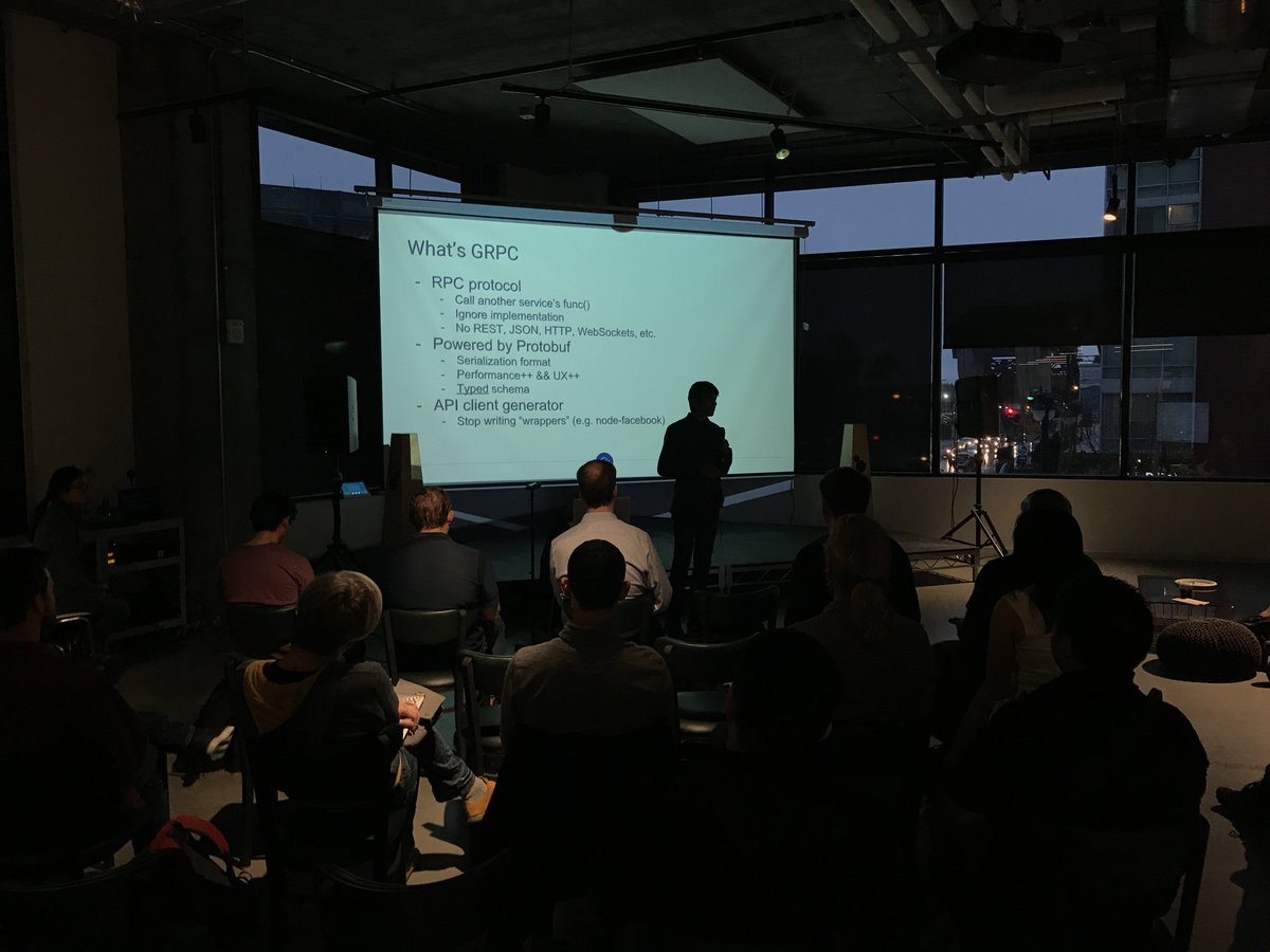 sfnode's tweet image. What is GRPC anyway? @tejasmanohar dropping the knowledge. #SFNode