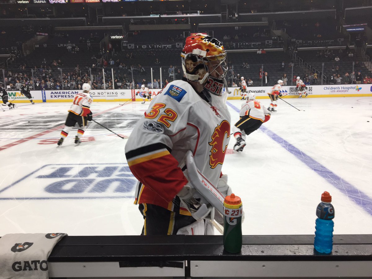 NHLFlames's tweet photo. Lots of questions about Gillies' mask - his best friend lost his battle with cancer last spring &amp; Jon has honoured him with this mask. https://t.co/TthbQZYpKI