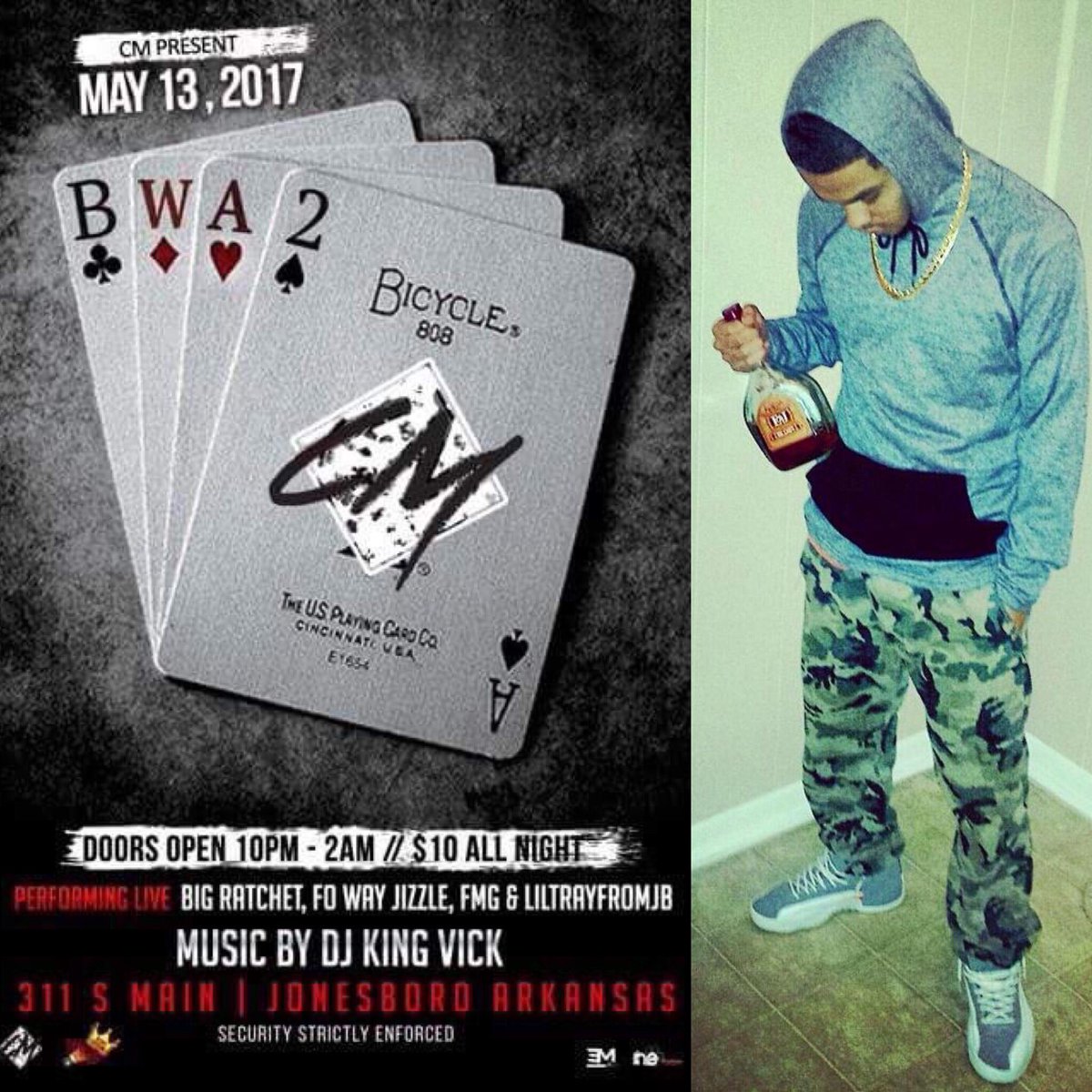 Playa2x's tweet photo. @Og__Regg GOT ME KEEPIN YA LIVE ALL NIGHT WE BOUTA BLOW THE ROOF OFF ‼️#CM #NFL #BWA2 #UAPB #UALR20 #UCA #ASTATE 5•13•17 https://t.co/t7m0NlLbNx