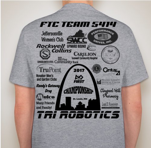 TRIrobotics's tweet image. Excited to get out new shirts for Worlds! Thanks to our @customink sponsorship through @Pear_says ! We appreciate all our sponsors!
