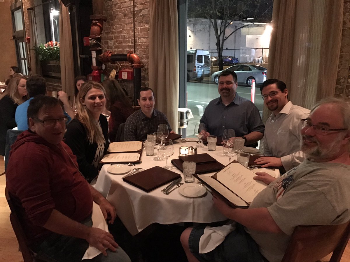ACMT members <a href="/TheSchwarziee/">Evan Schwarz</a> <a href="/twtoxmd/">Timothy Wiegand, MD, FACMT, FAACT, DFASAM</a> <a href="/cadickenson/">carrie dickenson</a> enjoying dinner <a href="/ASAMorg/">ASAM</a>