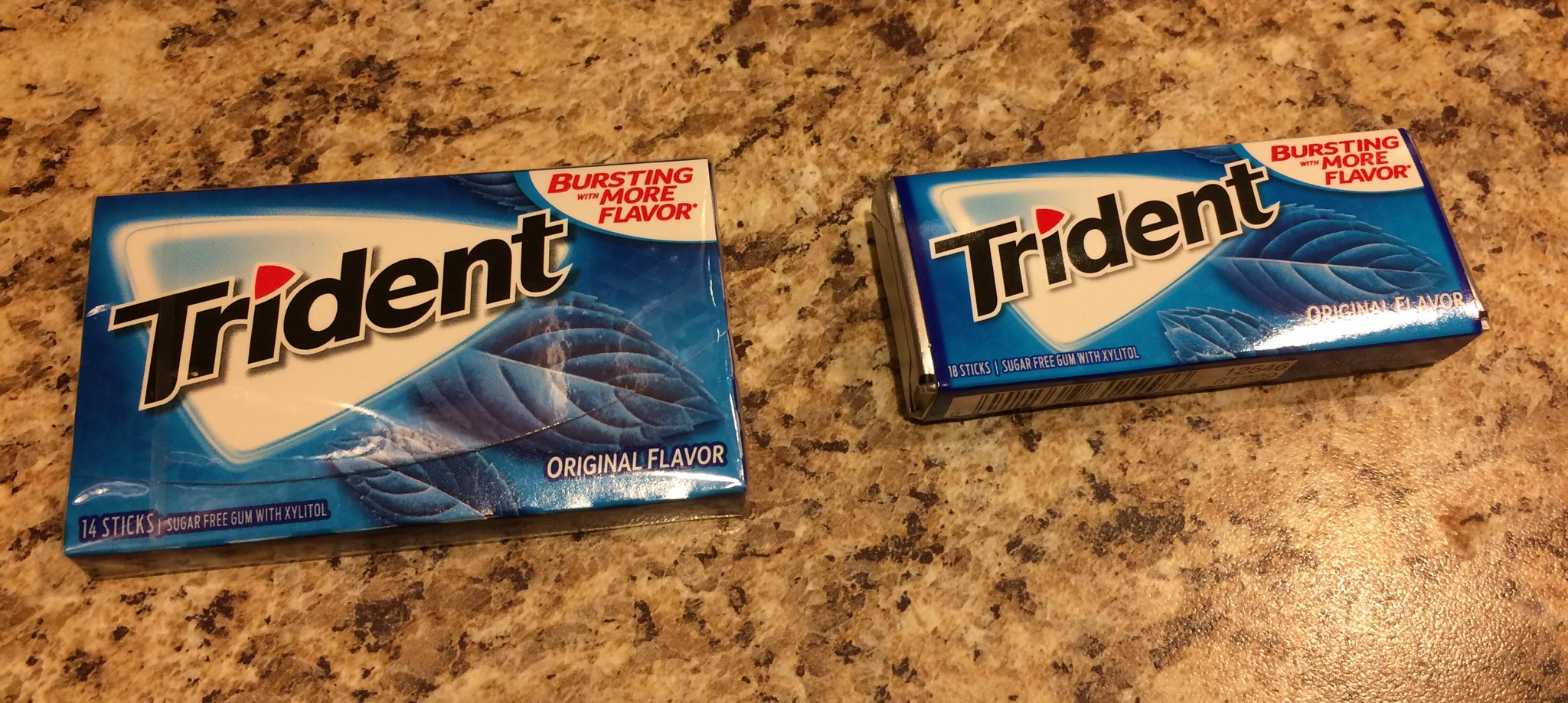 Kris Trident Changed Their Gum Packaging It Looks Bigger But Has Four Less How Petty Am I I Weighed Them T Co M87hoxisey Twitter