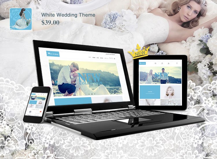 Sain3Tech's tweet image. White Wedding Theme  with comfortable and simple interface, matches fashion products and wedding dress. goo.gl/jOhu8f