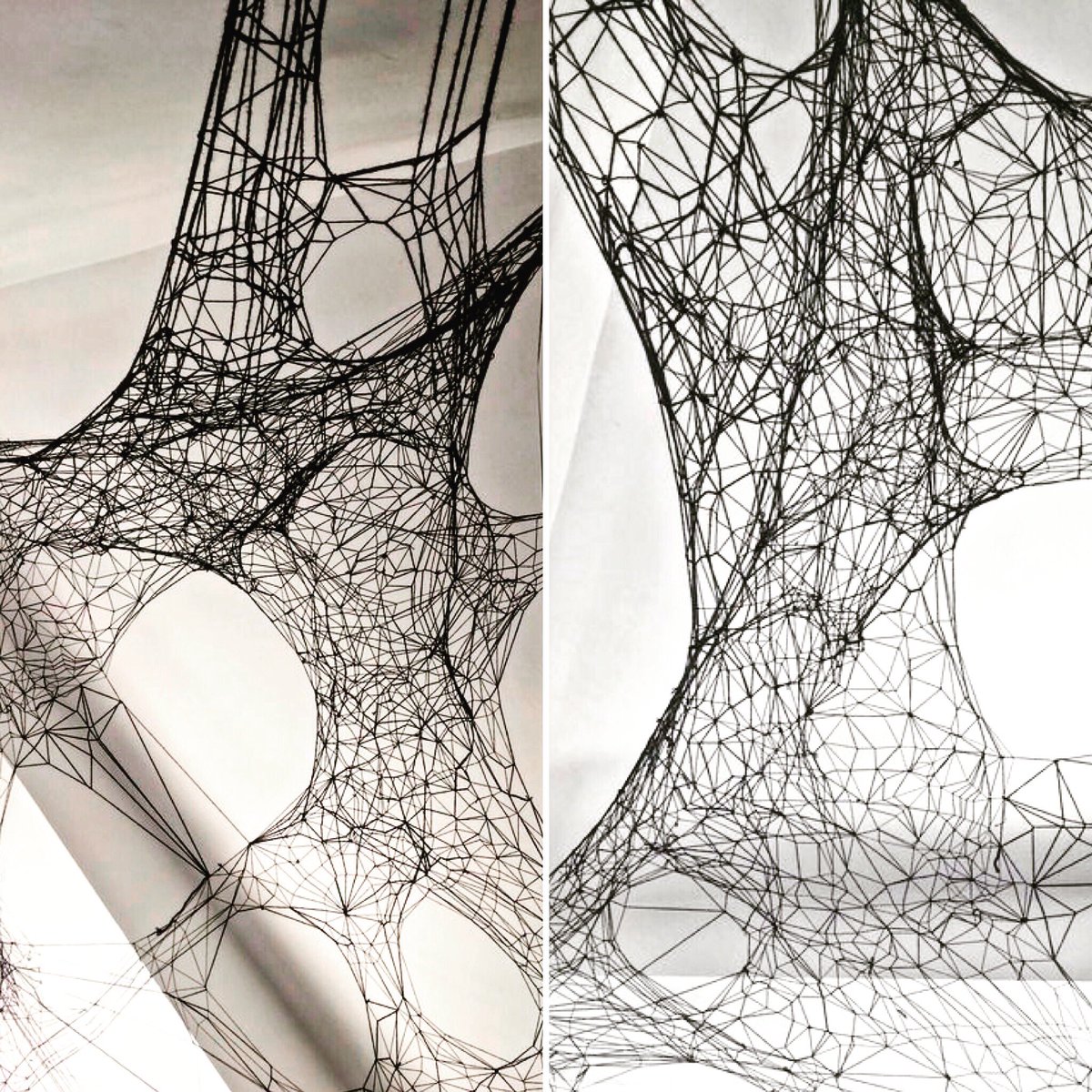 elenascaratti's tweet photo. Relazioni rivelate. Work in progress. San Sebastián 2017 #ContemporaryArt #installation #infinitylines #humanwebart #elenascaratti https://t.co/kzQEzndG87
