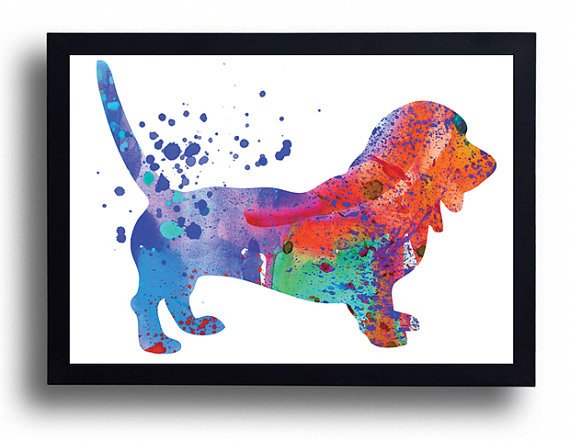 Basset Dog Watercolor Print Dog Poster Dog painting watercolor Dog Art Nursery- tinyurl.com/n5t7e2v