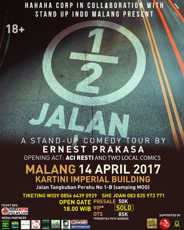 Gaes, ada informasi nih.
Buat kalian penonton #SetengahJalanMLG kita bakal pindah venue ke Gedung Kartini, di belakang MOG. Terima kasih :))