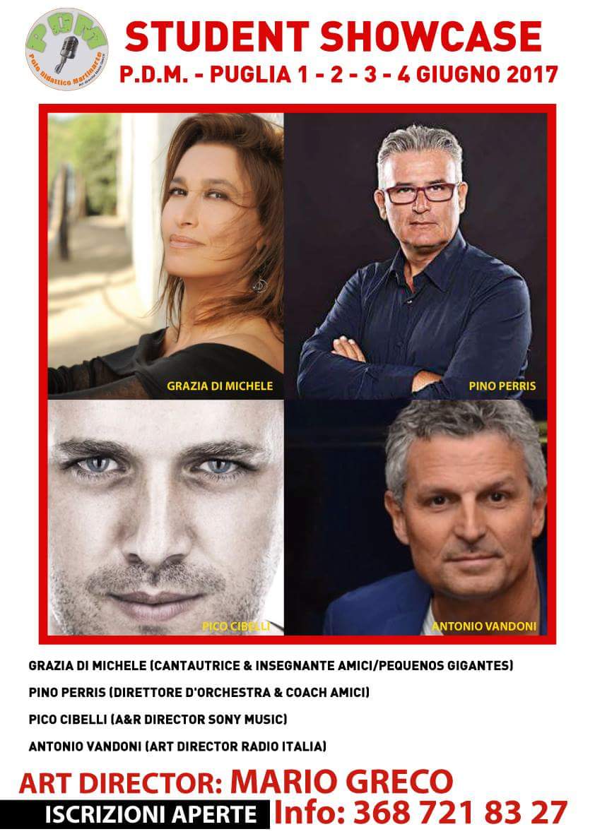 MarioMaxGreco's tweet image. MASTERCLASS DI CANTO.
1-2-3-4 giugno P.D.M. Academy - Puglia.
- P.PERRIS 
- P. CIBELLI 
- G. DI MICHELE
-  A. VANDONI
Info 3687218327