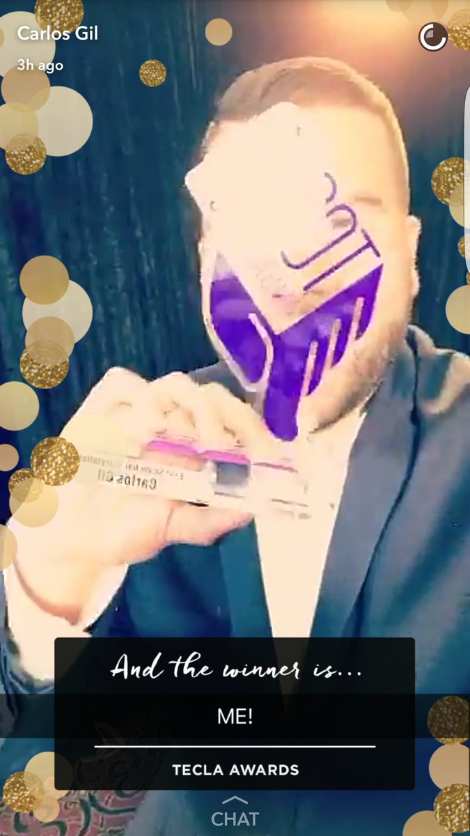 petermcdonaldaz's tweet photo. @carlosgil83 congrats on winning the snapchatter of the year award at #Hispanicize2017 https://t.co/JlJSQuOja9