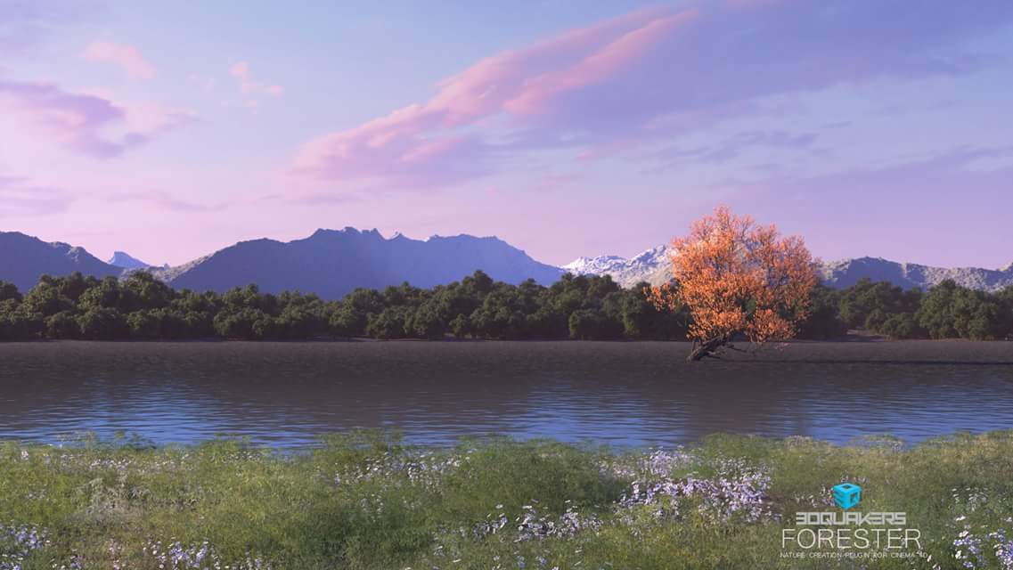 Forester spring lake, using Forester for #Cinema4d. Visit 3dquakers.com