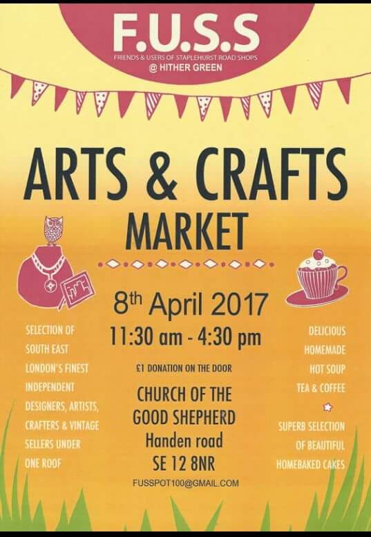 HG_festival's tweet photo. Saturday 8 April: great local products available from the annual @hgFUSS spring craft fair. Venue is the Good Shepherd in Lee. #ShopLocal https://t.co/CZP9M3EdMP