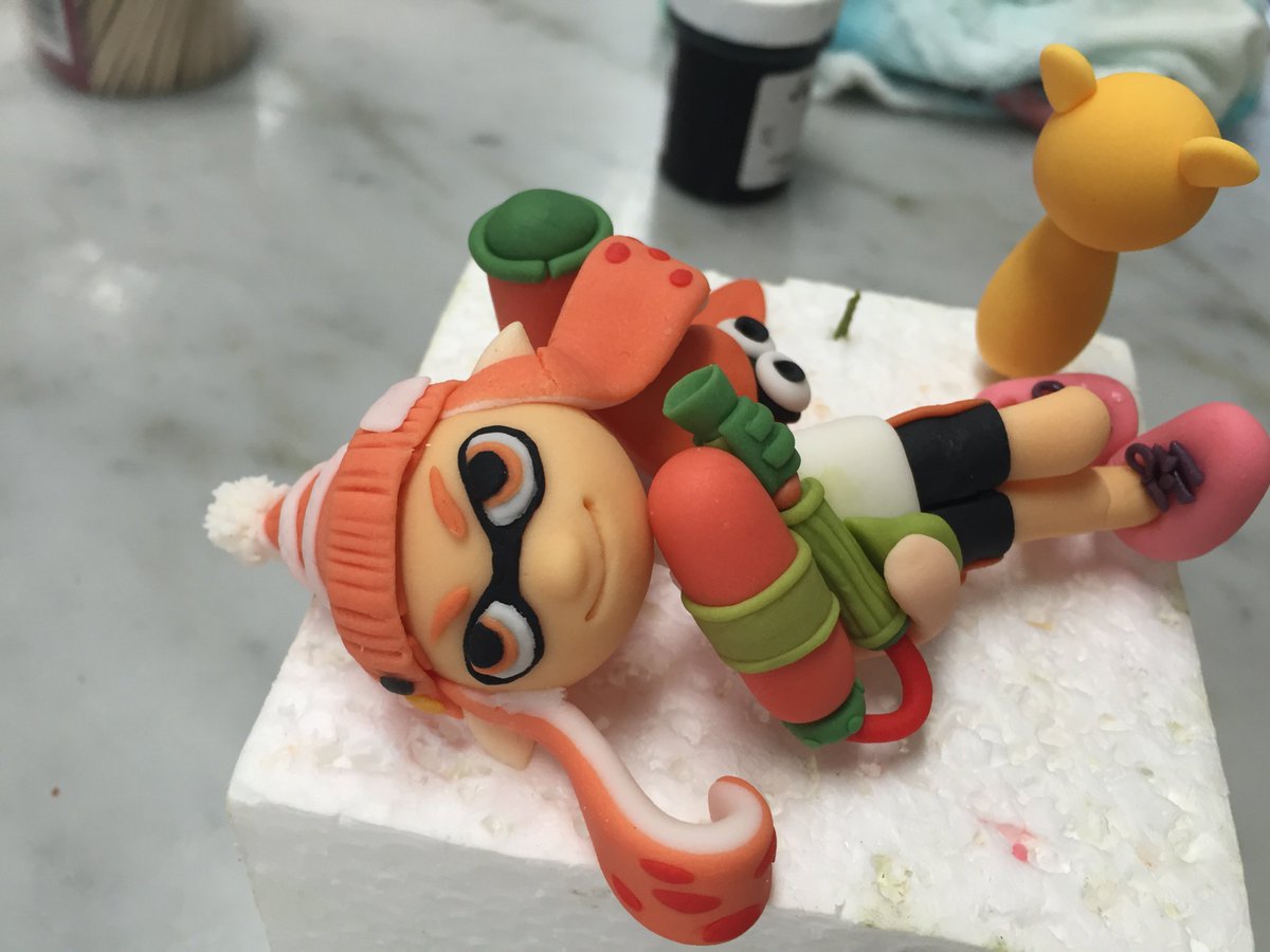 お砂糖の魔法使い Nao No Twitter スプラトゥーン 作成中の写真 スプラトゥーン スプラトゥーン2 シュガーアート シュガークラフト お砂糖 Sugarart Sugarcraft モデリング マジパン お菓子作り お菓子作り好きな人と繋がりたい T Co