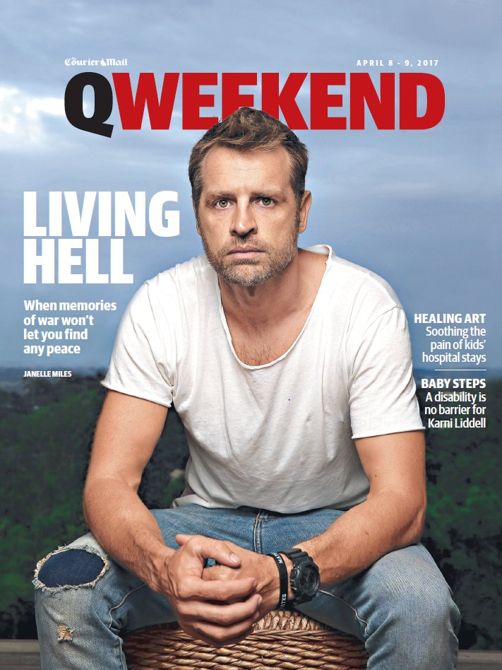 Qweekend's tweet photo. Studies show 1 in 5 war veterans will experience PTSD.  @janellehmiles investigates fior this week's cover story - in @couriermail tomorrow https://t.co/slOiYfHPbN