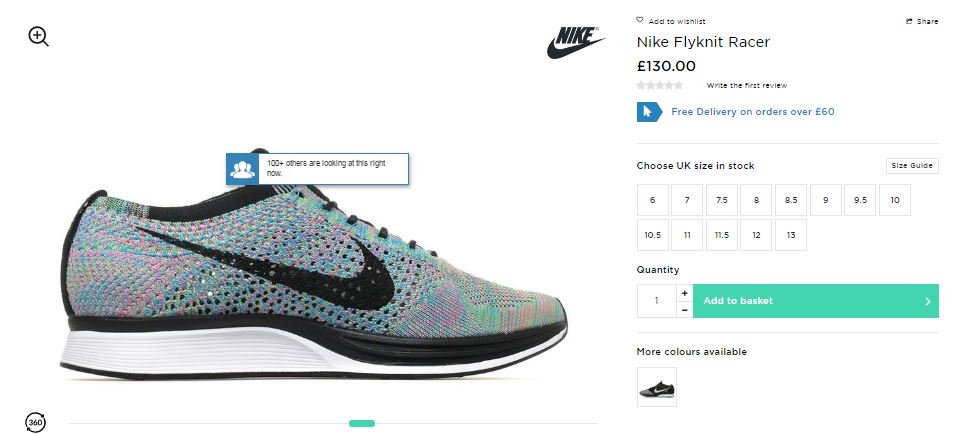 nike flyknit racer jd