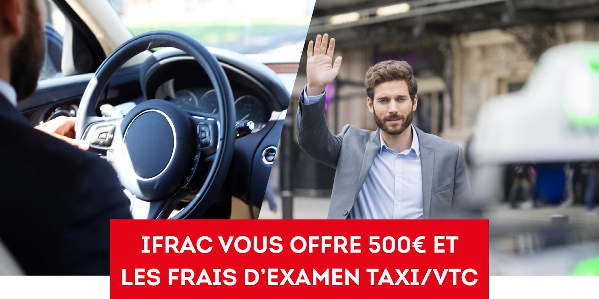 IFRAC's tweet photo. L'xamen #TAXI #VTC aura lieu le 30 mai 2017. Avec #IFRAC profitez d'une remise de 500€ sur les offres présentielles! https://t.co/7cVFRcEexd https://t.co/hjohXRZltG