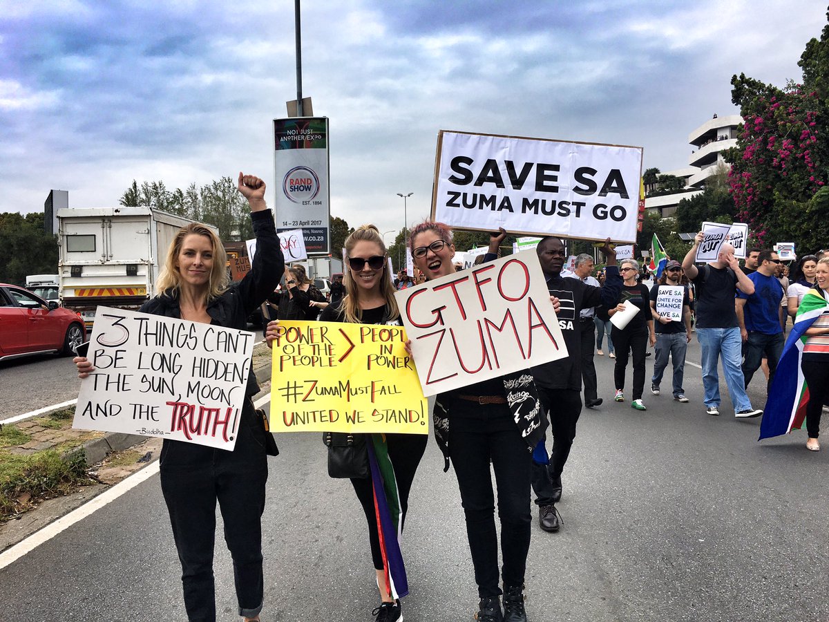 kirstydt's tweet photo. Proud I got to do this with u ladies today! Today our voices will be heard!!! #ZumaMustFall #RiseSA #SaveSA  🇿🇦🇿🇦🇿🇦@AnjiWoodley @Giviss https://t.co/2v8XiQxxri