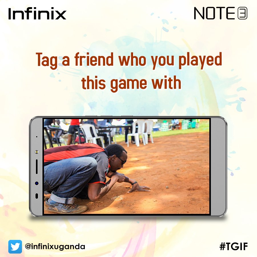 infinixuganda's tweet photo. Retweet and tag a friend who you remember playing this game with! Too much childhood fun! Happy weekend!
😄😄 
#InfinixFun #TGIF https://t.co/eQlR69ZSiZ
