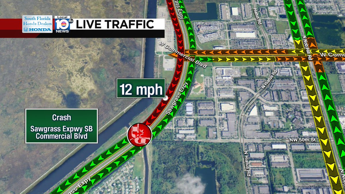 Crash on Sawgrass Expwy SB at Commercial Blvd #traffic https://t.co/1Kp7ym2QhS