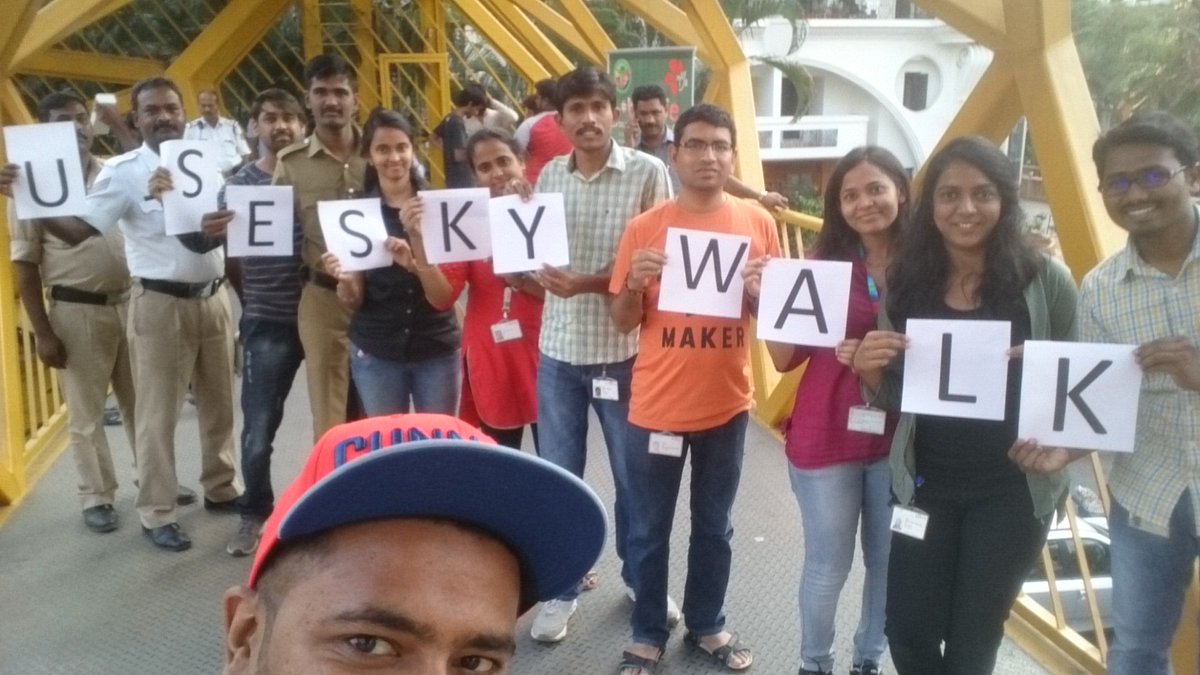 Harshitha0315's tweet photo. #BeSafe #selfieONskywalk  Use skywalk Stay Safe :) https://t.co/fCpeZJijaK