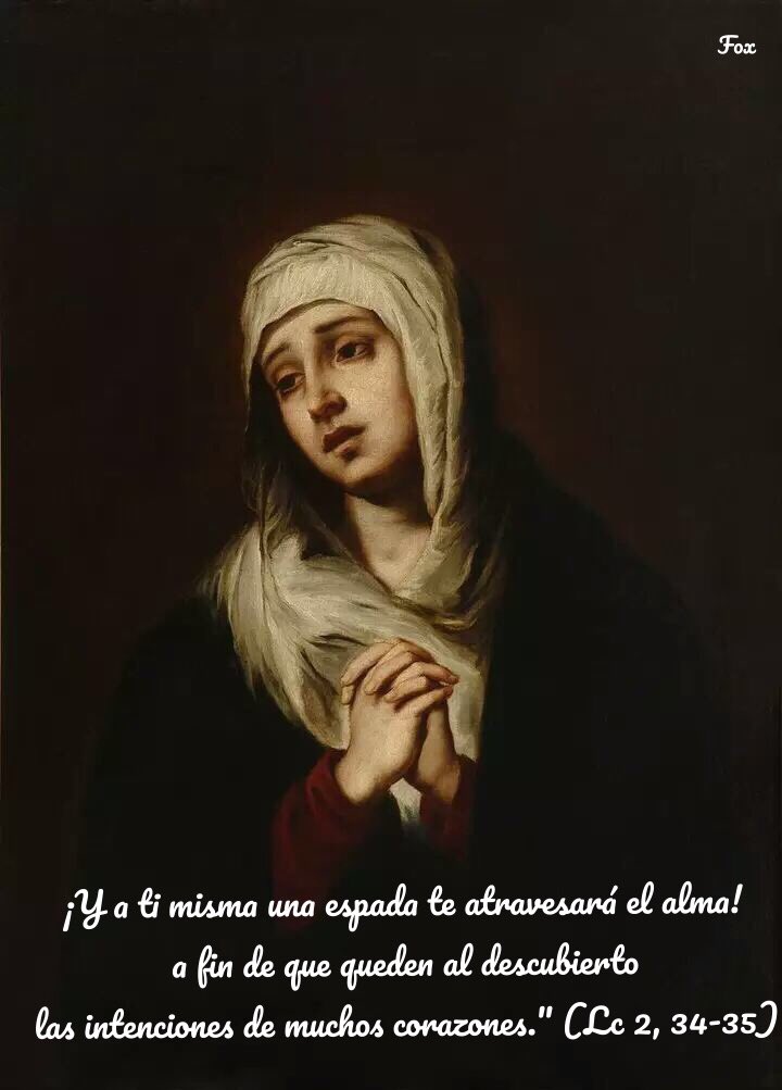 تويتر \ Padre ✞ Óscar ن على تويتر: ""¡Y a ti misma una espada te atravesará  el alma! A fin de que queden al descubierto las intenciones de muchos  corazones." Viernes de