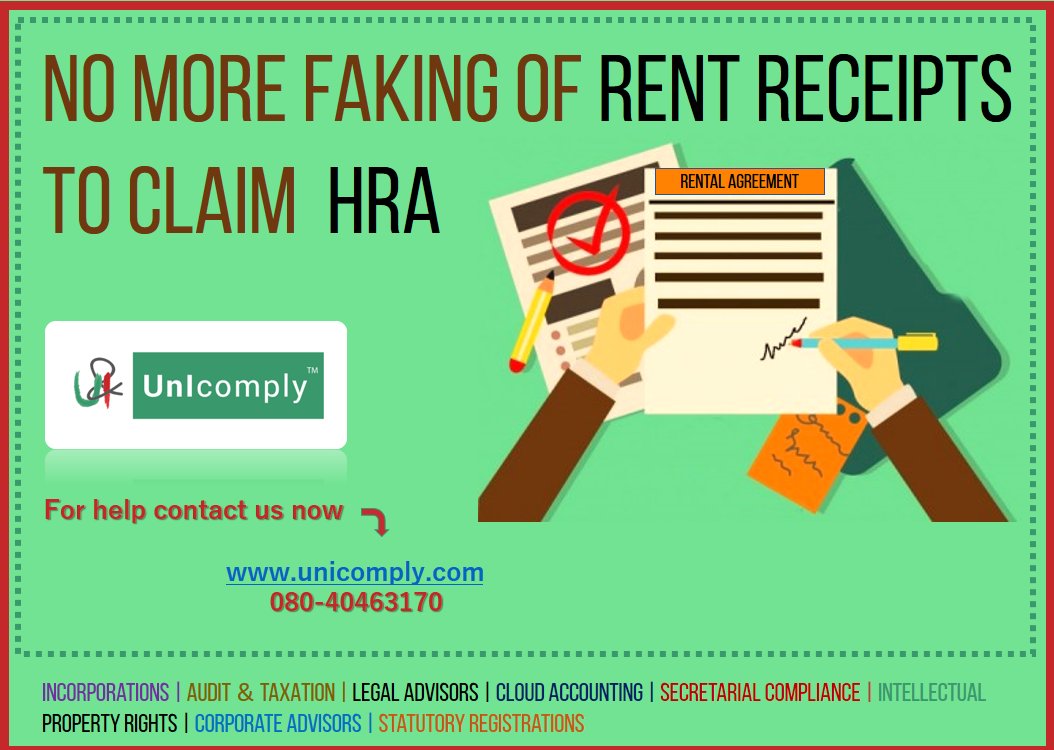 UnIComply's tweet photo. No More Faking Of #RentReceipts To Claim #HRA 

To Know More, Check out our blog - https://t.co/gO0rZcGcgW https://t.co/hUmlxRE6u5