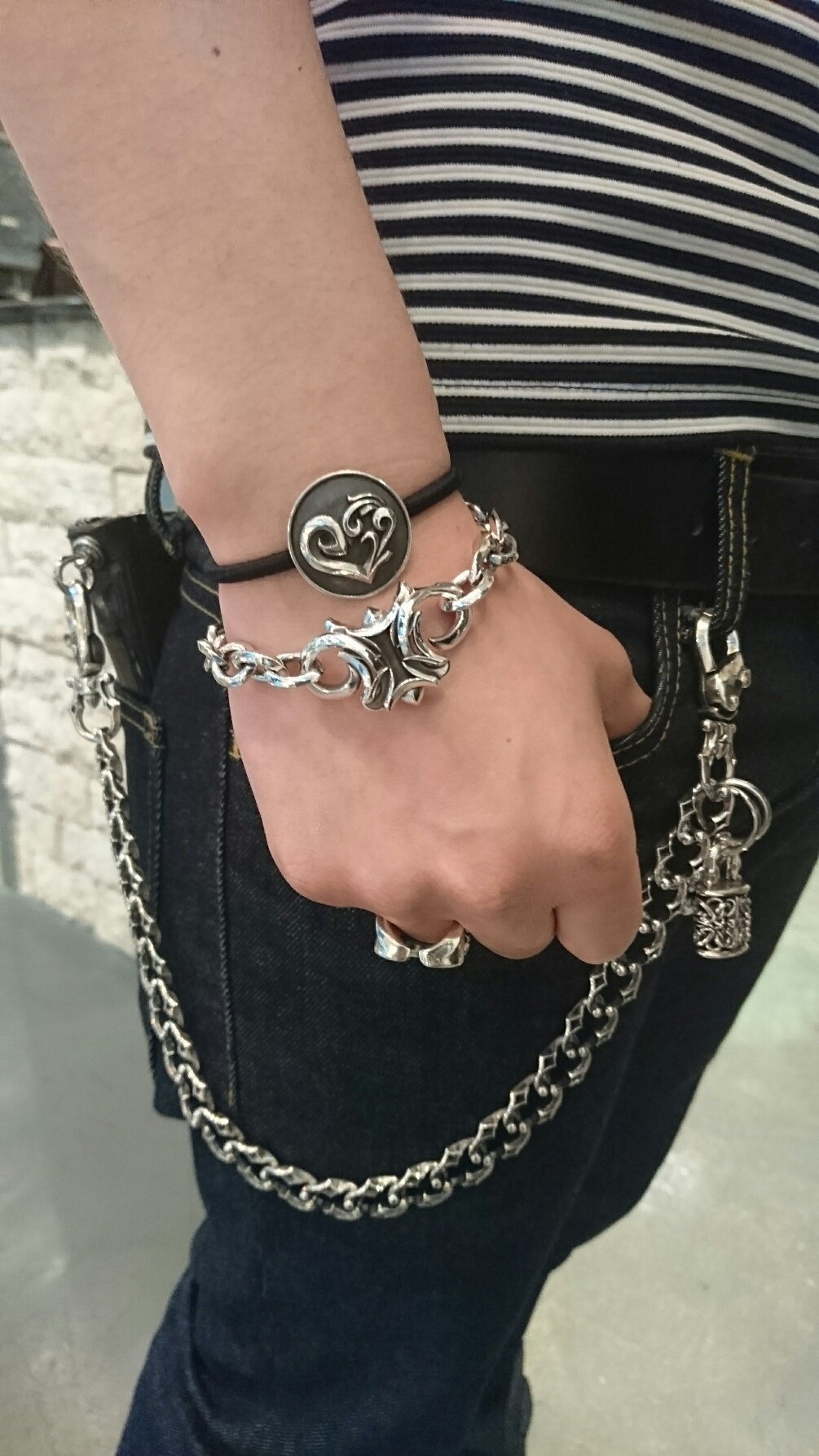 24k レディース ピーチ ハート ブレスレット ハート型 999 金4866