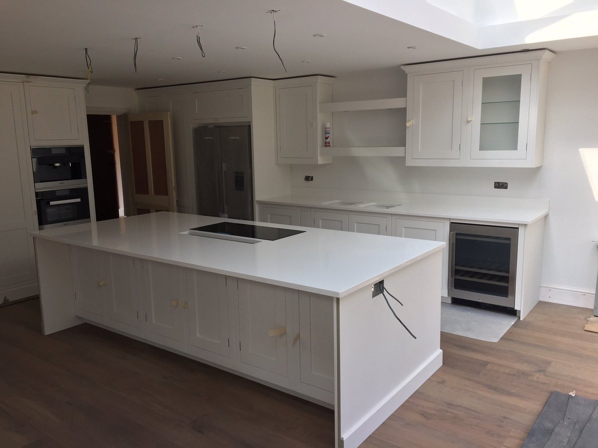 rossistone's tweet image. Fit of the day - Crisp white quartz worktops installed in Dorset @surfacecollect #DiamondWhite #Samsung #Stone
