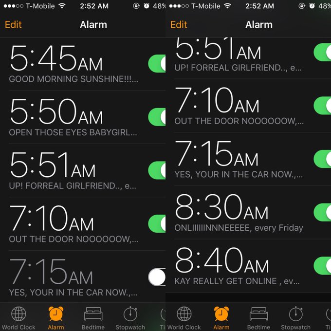 When it's 3am &amp; you have to be up in 3 hours in order to get ready &amp; be on time, this is what my alarms<a href="/tag/lordgivemestrength"class="tags"><span>#lordgivemestrength</span></a>