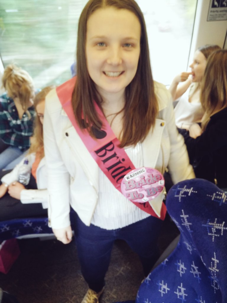 Meghan_McC's tweet photo. And we're off! #BeccasHen https://t.co/zjvERPFn42
