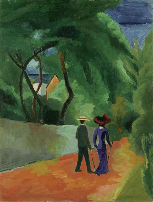 August #Macke,  Der rote Weg (1914)

#Expressionism  #Art

#SapereCondiviso #Arte