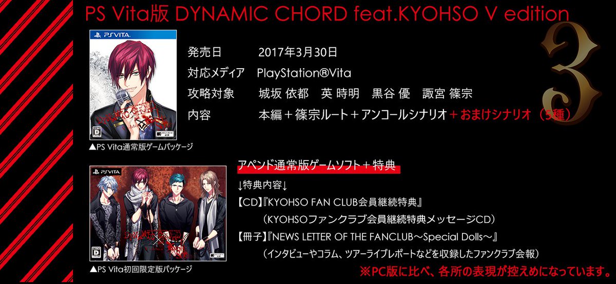 PS 広い Vita DYNAMIC CHORD feat.KYOHSO V edition アニメイト PS 広い Vita DYNAMIC CHORD feat.KYOHSO V edition アニメイト