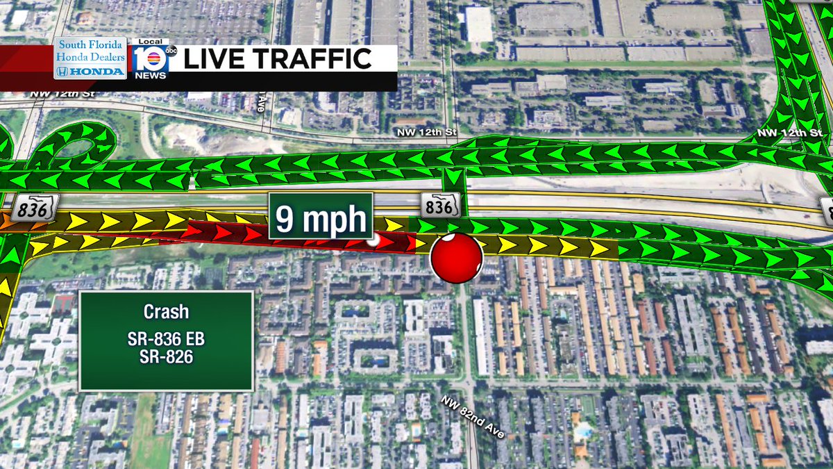 Crash on SR-836 EB to SR-826 #traffic https://t.co/pJc34Gj0aM