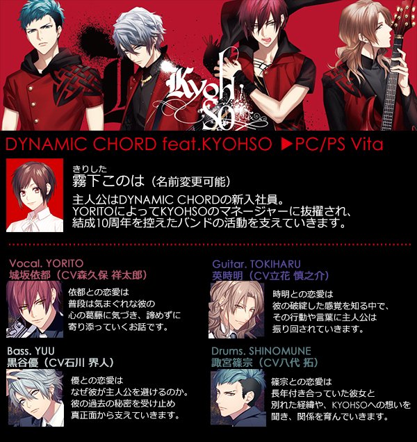 Dynamic Chord公式 Kyohso ドキュメンタリーでは結成10周年を控えた彼らの様子を描いています これまでにpc版とps Vita版で展開中 ブログでご紹介していた各ルートの関係性も掲載 Dynamic Chord公式 Kyohso ドキュメンタリーでは結成10周年を控えた彼らの様子を描いています これまでにpc版とps Vita版で展開中 ブログでご紹介していた各ルートの関係性も掲載