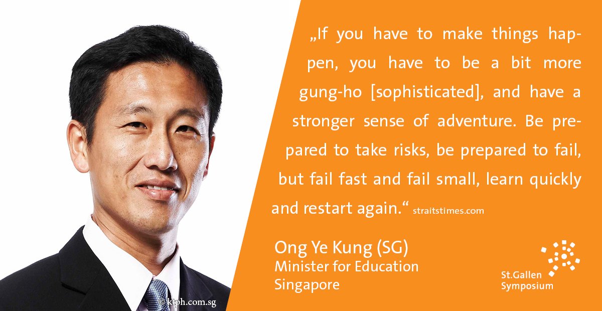 St Gallen Symposium On Twitter Singapore S Minister Of Education Ong Ye Kung At 47sgs To Elaborate On The Connection Between Education And Success Disruptiondilemma Https T Co Vs5bpieglg