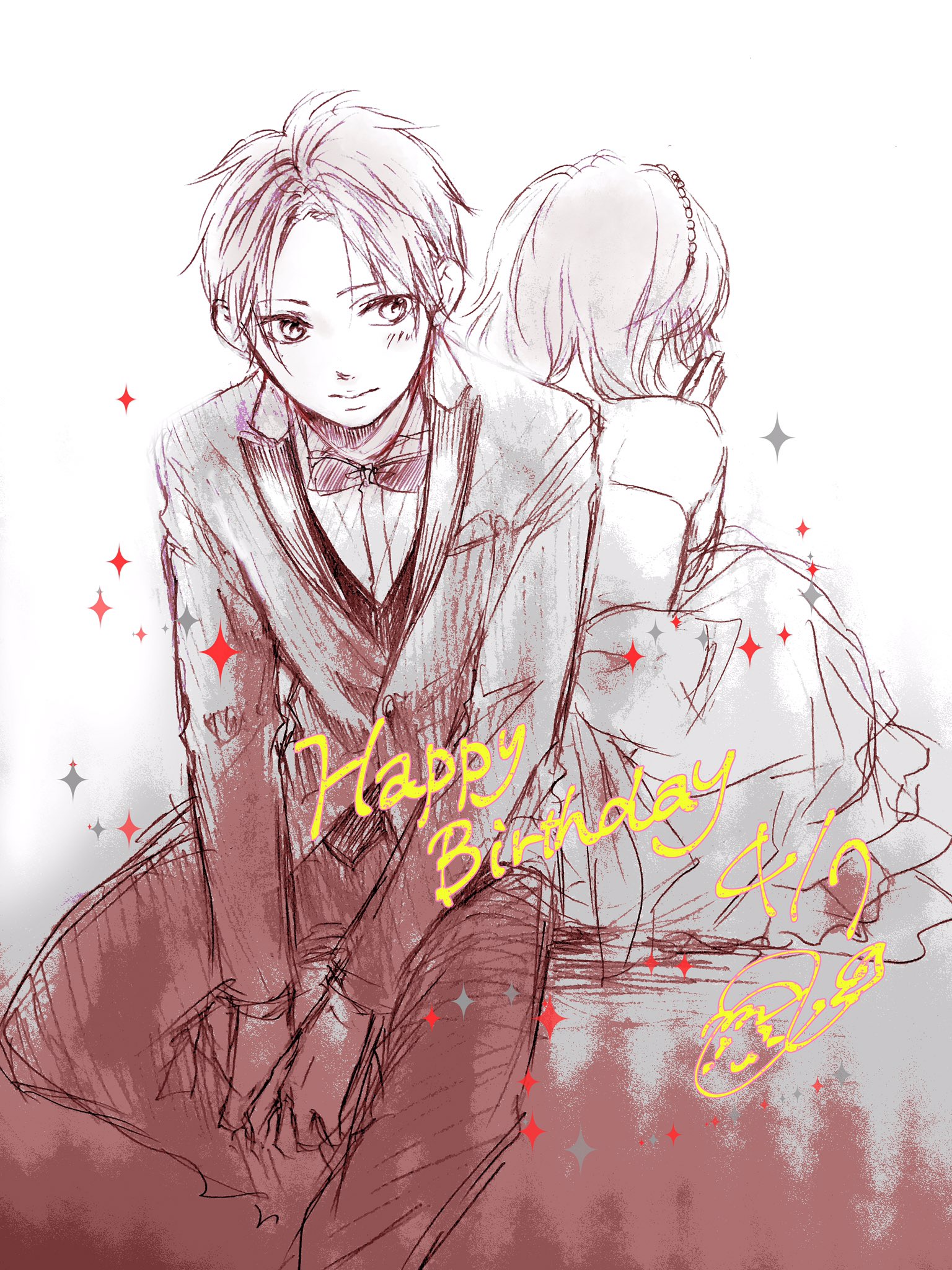 アミュー 24巻発売中 武蔵誕生日イラスト メガネなし タキシード ヒロ 本当はもっと色々沢山描きたかったんですがこんなんですみません アミュー 24巻発売中 武蔵誕生日イラスト メガネなし タキシード ヒロ 本当はもっと色々沢山描きたかったんですがこんなんですみません