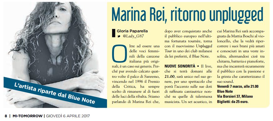mariagiorgiavit's tweet photo. Questa sera live al @Bluenotemilano @MarinaRei1 insieme a @MastroTom [sold out]

[Grazie @Lady_G87 || @MiTomorrow] https://t.co/MYSV8XfToe