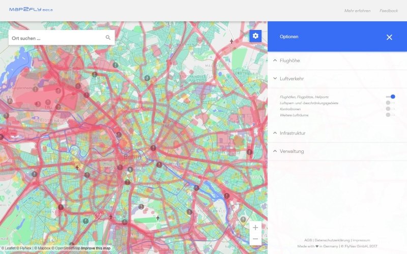 Neue Map für sicheres #Fliegen #Drohnen  jetzt online! Die genaueste Karte mit allen Regeln und Infos! #UAS map2fly.flynex.de