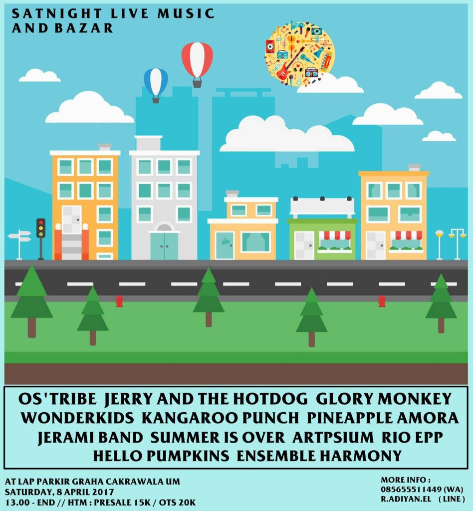 Besok kita akan seru seruan bareng @wonderkids_MLG <a href="/PINEAPPLEAMORA/">PINEAPPLE AMORA</a> dan <a href="/kangaroopunch_/">Kangaroo Punch</a> di acara satnight live music jam 1 siang. Kuy guys!!