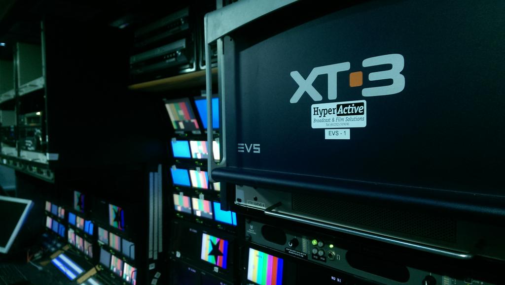 HyperactiveHD's tweet photo. Rigging #EVS XT-3'S today @ArenaUHD https://t.co/k3Gqm10quY