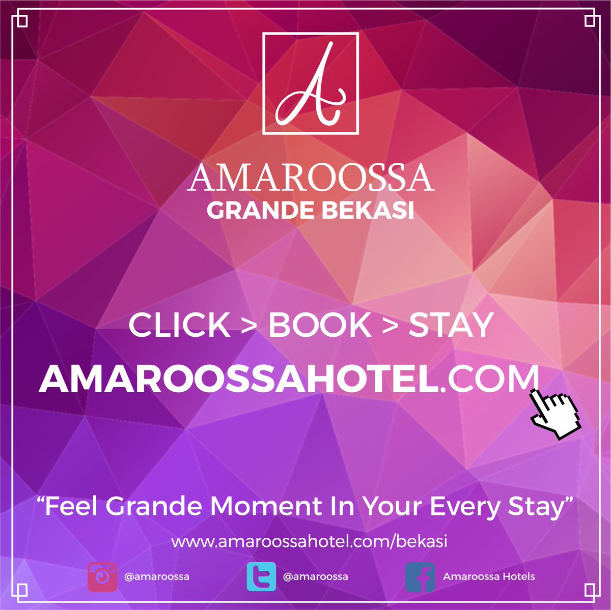 AmaroossaGrande's tweet photo. Get Special Promotion from our Website !
https://t.co/5tr2tI1jC4

#hotel #grandebekasi #amaroossa #bekasi #insideamaroossa #clickbookstay https://t.co/WqVf9cSraO