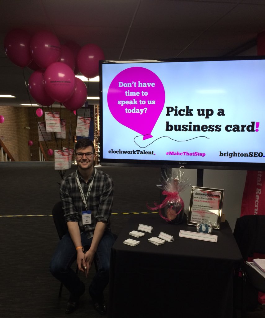 clockworkTalent's tweet photo. If you're at #brightonSEO come and say hi! #MakeThatStep https://t.co/iGPi9WGphQ