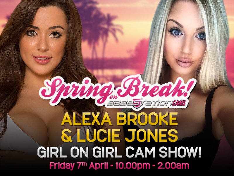 HUGE #cam show tonight on BS Cams! Some 2-girl action with @alexabrookex &amp; @Miss_LucieJones at 10pm! https://t.co/UTcPcYhyPI - #SpringBreak https://t.co/n0DNCpJMs9