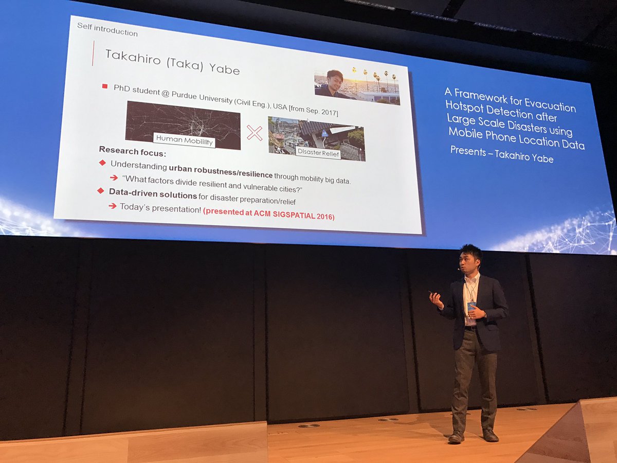 Detecting evacuation hotspots after a big earthquake with mobile phone data @netmob17 by Takahiro Yabe
