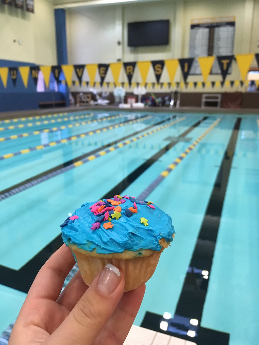 SAACJCU's tweet photo. stop by the pool for a cupcake with a view! here's the swim schedule for the Streaks to the Max relay: https://t.co/g2L6wlt5jQ
