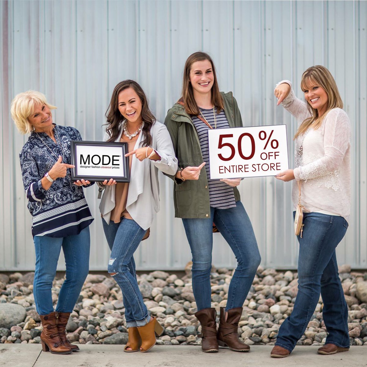 We are having so much fun at #MODESiouxCity and our customers are the best. Stop in to save 50% off the entire store today and Saturday! 🙌🏻