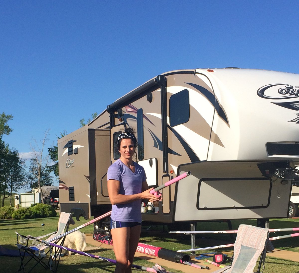 JennSuhr's tweet photo. Taping up my new Altius poles at an RV park sure draws some attention ππ #altius #altiuspoles #polevault https://t.co/qEGAEnvl74