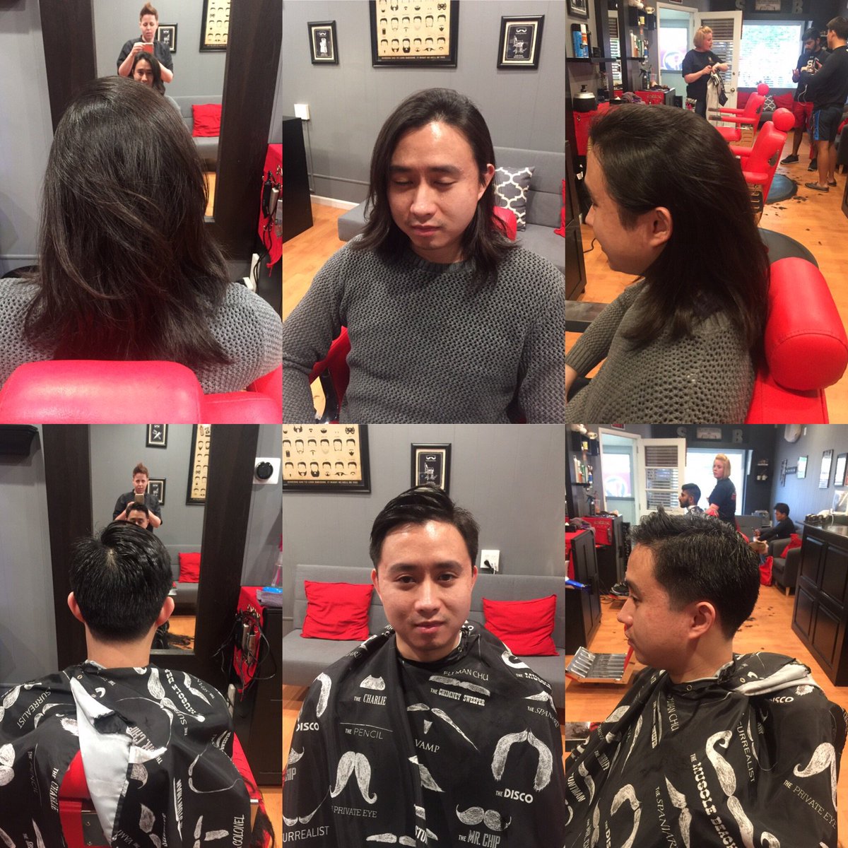 SwarthBarber's tweet photo. Say goodbye luscious locks, and hello fresh clean-cut! We are loving the new you in your new do! #barber #haircut #bestofdelco2017 #bestcuts https://t.co/WQZ2dHME1C